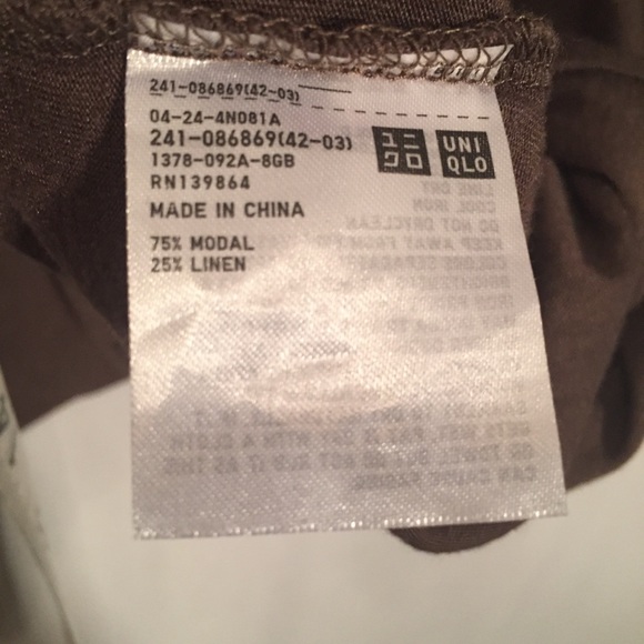 ☃️3 for $23 ☃️ Uniglo S/S Scoop Neck Pocket Modal/Linen Tee - Picture 6 of 7